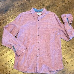 Southern Tide Burgundy Heather Long-Sleeve Button-Down Shirt, Classic Fit XL